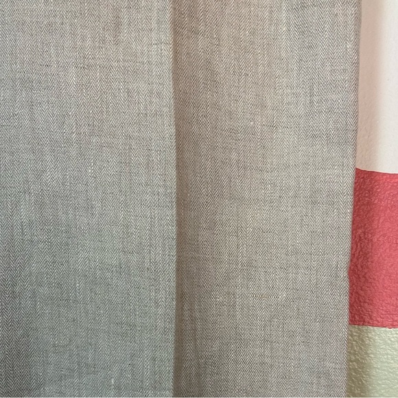 J. Crew 100% Linen Pants Wide Leg Cropped Herringbone Pattern Oatmeal Size 12 - Picture 4 of 7